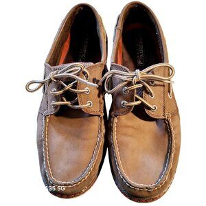 Sperry Mens Top-Sider Boat Shoes 12M Brown Leather Upper Casual Comfort Durable